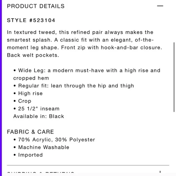 High rise  wide leg ankle pants - Picture 5 of 8